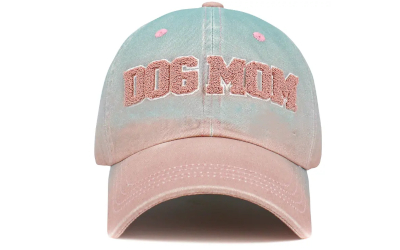Baseballcap Dog Mom, rose türkis