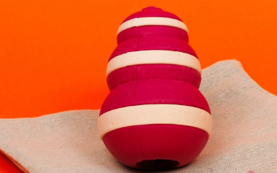 Bobble Futterspielzeug, rot/weiss
