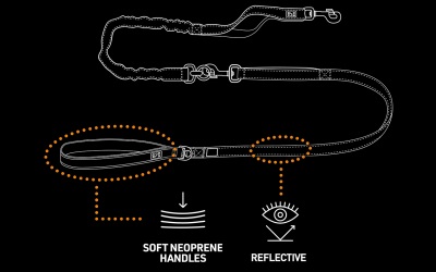 duvoplus Explor Ultimate Fit 2in1 Leine Safety Silver Reflective