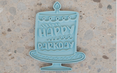 Happy Birthday Barkday Schleckmatte, hellblau