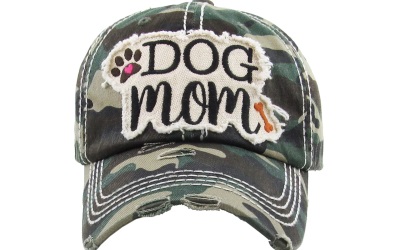 Dog Mom Washed Vintage Ballcap camouflage