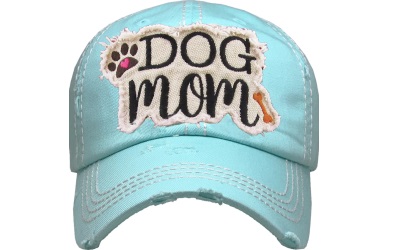 Dog Mom Washed Vintage Ballcap dark blue