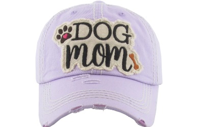 Dog Mom Washed Vintage Ballcap light purple