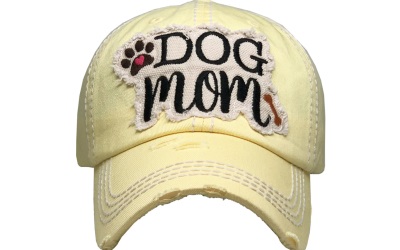 Dog Mom Washed Vintage Ballcap vanilla