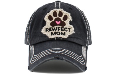 Pawfect Mom Washed Vintage Ballcap black