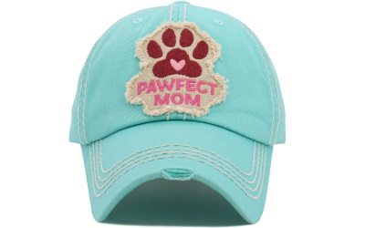  Pawfect Mom Washed Vintage Ballcap dark blue