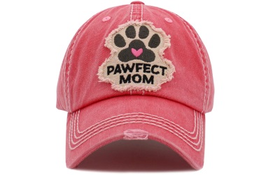 Pawfect Mom Washed Vintage Ballcap hot pink