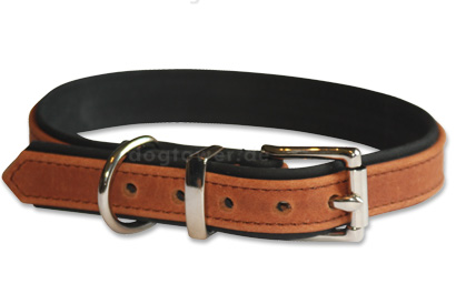 IQO Lederhalsband Prestige, cognac/schwarz