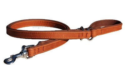 Lederleine von IQO, cognac/tabac