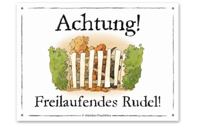 Schilderhund Aluminiumschild Freilaufendes Rudel