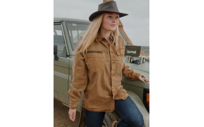 scippis Broome Shirt Canvas-Hemd, tabak