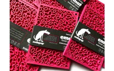 SodaPup Flower Power Design eMat Enrichment Lick Mat Pink
