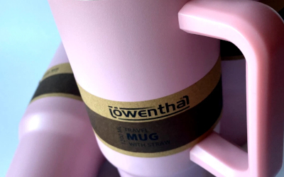 Trinkbecher XXL Edelstahl Löwenthal rosa 1,2 Liter