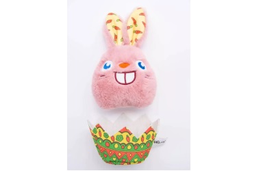 WufWuf Rabbit In The Egg Shell Interaktives Plüsch-Hundespielzeug