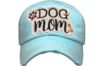 Dog Mom Washed Vintage Ballcap dark blue