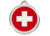 Red Dingo Polierte rostfreie Stahl- Hundemarke Swiss Cross rot